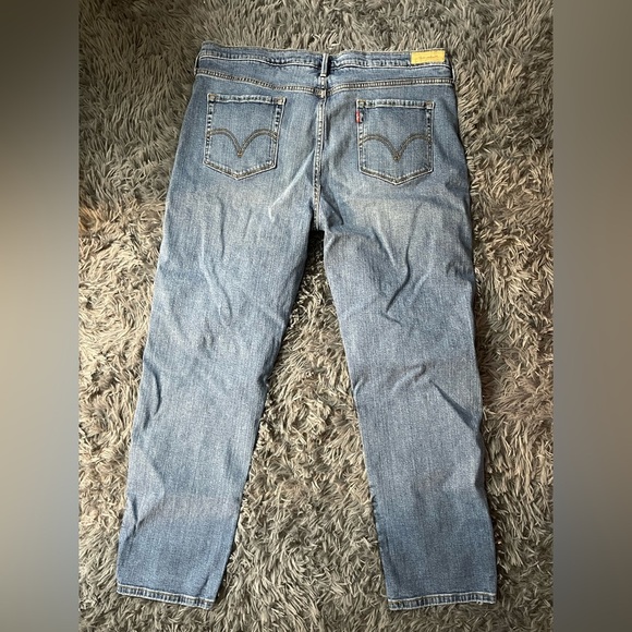 Levi's Blue Straight Boyfriend Jeans - Picture 6 of 8